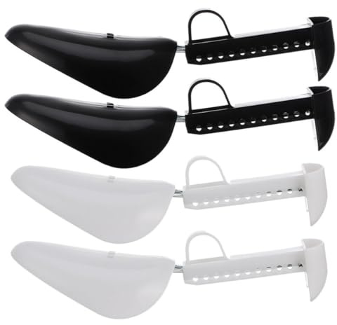 KOMBIUDA Embauchoir à Chaussures Réglable Homme, 2 Paires, PP Métal | Anti-déformation, Installation Facile, Lavable, Noir et Translucide, pour Conserver la Forme des Chaussures
