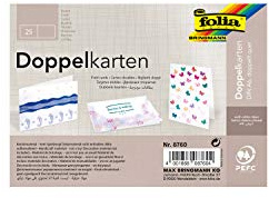 folia 8760 - Briefkarten DIN A6, weiß, doppelt quer 25 Stück - Doppelkarten zum kreativen Gestalten von Einladungen, Glückwunschkarten