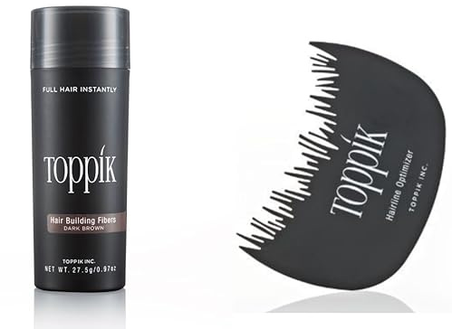 TOPPIK 27,5 gr. Dunkelbraun Haarverdichter + TOPPIK Hairline Optimizer - Sparangebot!