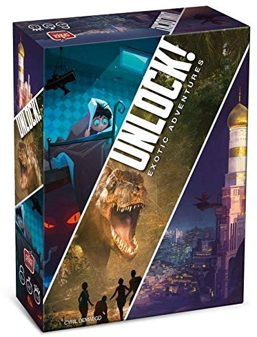 Asmodee Unlock! Exotic Adventures, Brettspiel mit App, Escape Room, 1-6 Spieler, 10+ Jahre, italienische Ausgabe