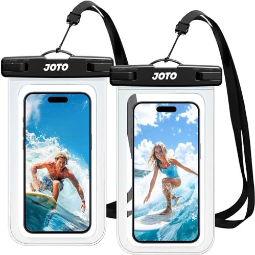 JOTO 2 Stück wasserdichte Handyhülle IPX8 Unterwasser Wasserfest Handytasche für iPhone 17 16 15 14 13 12 11 Pro Max Plus Air Galaxy S24 S23 A15 Xiaomi bis 7 Zoll Phone Case –Klar