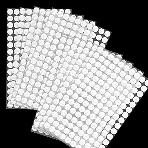 1008 Klettpunkte Selbstklebend, funvce 10mm Weiß Klett Klebe Punkte Rund | Klettverschluss Selbstklebend, Self Adhesive Klettband Klettstreifen für Schule Lernmaterial, Weihnachtskarten, Klettmappen