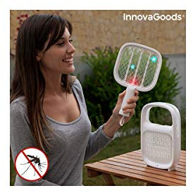 InnovaGoods® Lampada antizanzare e racchetta elettrica per insetti ricaricabile 2 in 1 Swateck, elimina zanzare in modo efficace, design compatto e leggero, ideale per la casa e il giardino.