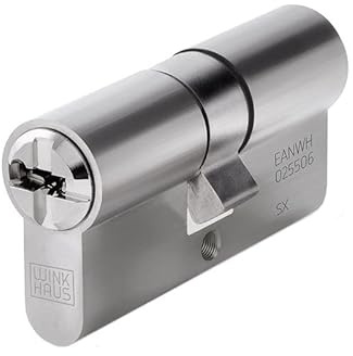 WINKHAUS keyTec N-Tra Doppelzylinder | 45-40 mm | Schließ-Zylinder mit Aufbohrschutz, Pickingschutz, Not- und Gefahrenfunktion | Patentschutz | 5 Schlüssel & Sicherungskarte | Einzelschließung