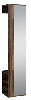 byLIVING Flurgarderobe Ben/Garderobe Old Wood mit Spiegel/Spiegelschrank für den Flur mit Kleiderstange und Ablage/B 40, H 184, T 35 cm