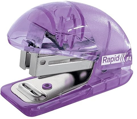 Esselte Rapid Mini-Tacker, Beladung von oben, 10 Blatt Kapazität, integrierter Heftklammerentferner, zur Schreibtischorganisation, inkl. Heftklammern, Colour'Breeze Serie, Lavendel, 5001532