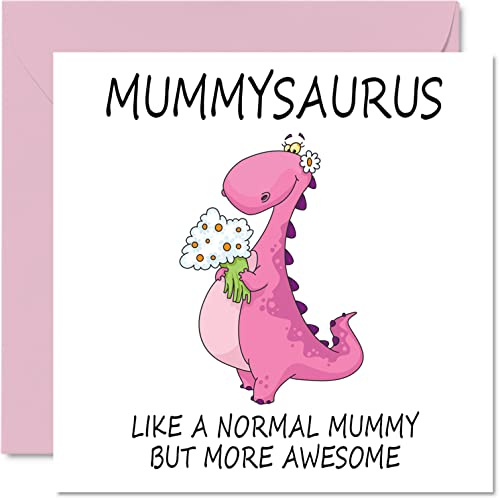 Stuff4 Muttertagskarten für Mama, Mummysaurus | Mama-Geburtstagskarte von Tochter und Sohn, Happy Birthday Mummy, Mum Dinosaurier-Geburtstagskarte, 145mm, Mama
