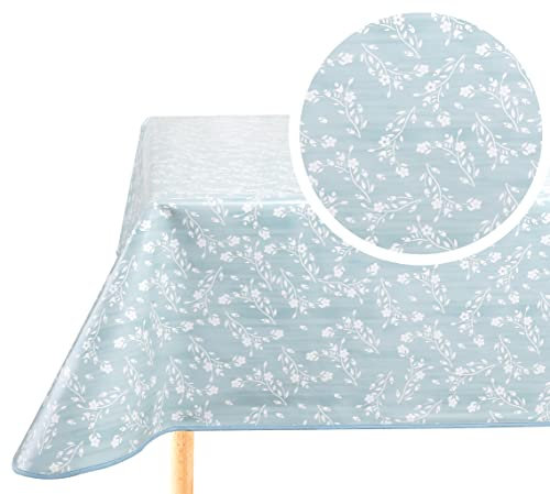 Wachstuch Tischdecke Wachstuchtischdecke Abwaschbar Eckig 140 x 180 cm Entenei blau grün