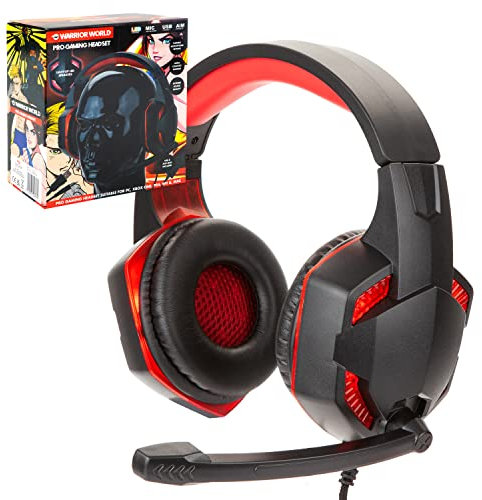 VFM - Pro Gaming Led Headset & Mic Red Light Up Speakers - Warrior World