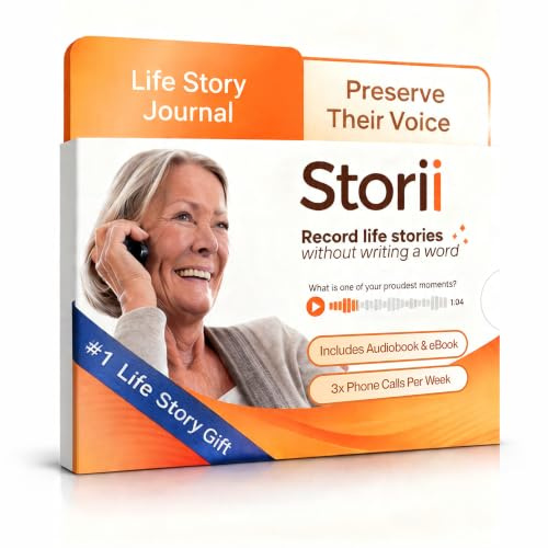 Storii - Record Your Life Story: Guided Voice Journal & Audio Memoir - A Unique Way to Share Your Story - 12 Months of Call Prompts & Automatic Transcription for Mom & Grandma