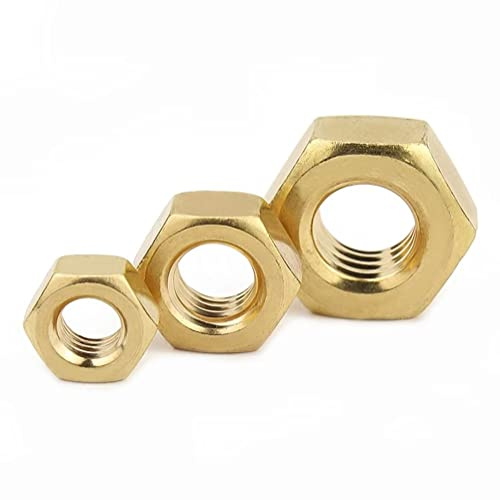 FEEIMOL Ecrou Laiton M5, Ecrous Hexagonal pour Vis, Boulons, Ecrous Hexagonaux para Mecaniques (50 Pièces)