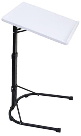 Klappbarer Tv-tabletttisch, Dreifach Höhenverstellbarer Tv-esstisch, Faltbarer Tabletttisch Zum Essen Und Laptops, An Der Wand Montierbar, Keine Montage Erforderlich, 45 X 45 X 64/70/76(Color:Weiß)