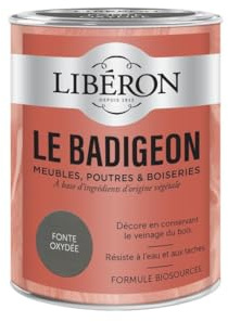 Libéron Le Badigeon meubles, poutres et boiseries, Chêne brulé 250ml | A base d'ingrédients d'origine végétale, Décore en conservant le veinage du bois, Résist à l'eau et aux taches