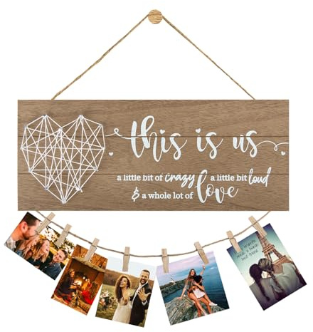 Picture Frames,Wooden Photo Frame – Boyfriend Girlfriend Photo Holder,Couples’ Pictures Family Wall Decor,Wedding Gifts,Couples Gifts,Christmas Gifts (Light brown)