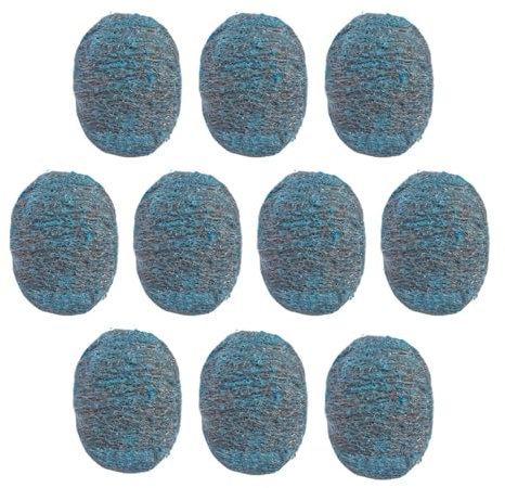 Stahlwolle-Schrubber – 10 Stück Wollseifen-Pads, Stahlwolle-Pads, wiederverwendbarer Stahlwoll-Reinigungsball, Powerr Stahlwolle-Schrubber, Metall-Scheuerschwämme zum Reinigen von Spülen, Grills,