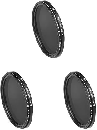 Lot de 3 filtres ND2 à ND400 Slim Fader variable réglable ND en verre optique 37 mm