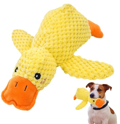 Beruhigendes Entenspielzeug, Ente Plüschtier Hundespielzeug, Plüsch Ente Tauziehen Hundekauspielzeug Für Haustiere, Durable The Mellow Dog Calming Duck Dog Squeak Toys, Gelbe Ente Hundespielzeug