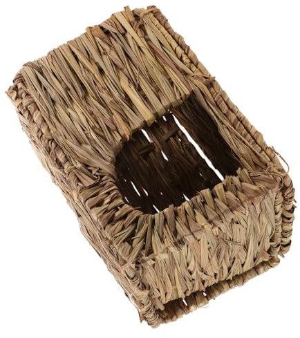 Levemolo Gewebtes Kaninchen-strohhaus Kaninchennest Für Drinnen Dekoratives Versteck Aus Stroh Für Kleintiere