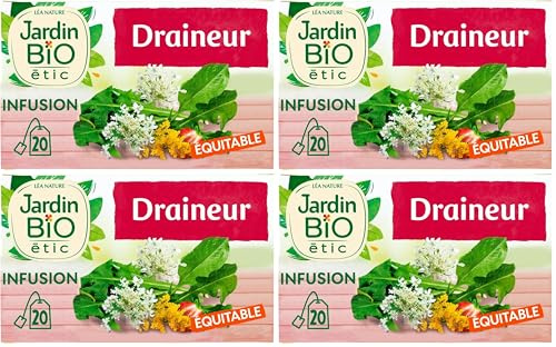 Jardin BiO étic - Infusion Draineur - bio - Thé, infusion et jus - Certifié AB - Sachet de 30g (Lot de 4)