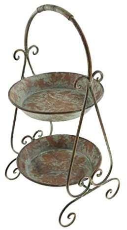 Ciieeo Vintage Eisenkunst Ablagetablett Dunkelgrün Metall Ablagefach Für Wohndekor Und Obstpräsentation Stabiles Französisches Retro Design Glatte Oberfläche Für Schreibtisch Und Haushalt