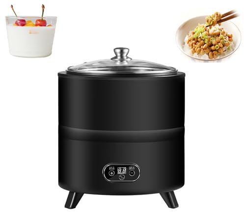 ZXZUCVE Yogurtera Grande, Fermentadora Automática de Vino de Arroz, Fermentadora Eléctrica con Fermentación a Temperatura Constante, Horas/días Ajustables, Tanque Interior de Acero Inoxidable