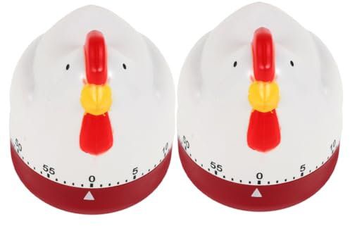 ifundom 2pcs Cartoon Animal Timer Manual Kitchen Timer Egg for Boiling Eggs Cooking Reminder Mechanical Vintage Clock Desk