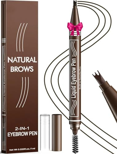 Microblading-Augenbrauenstift – Magischer 2-in-1-Augenbrauenstift mit zwei Enden für Frauen mit 3-Gabel-Spitzen – Kreieren Sie natürlich wilde, haarähnliche Augenbrauen