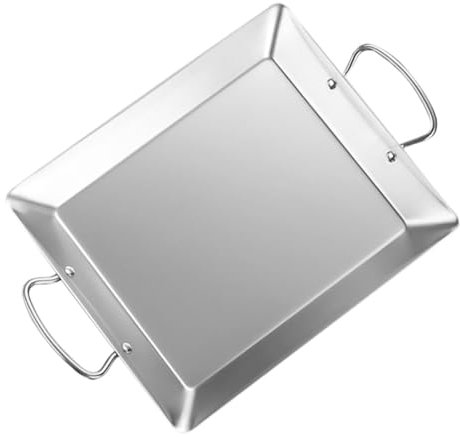 Agashi Sartén Cuadrada Deo Inoxidable Sartenes para Calentar Sartén para Mariscos Sartén para Plancha Sartén para Estufa Sartén para Calentar Bandeja para Servir Desayuno