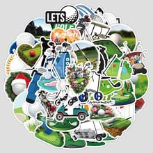 50 PCS Golf Stickers for Water Bottle,Phone,Scrapbook,Laptop,Bike,Car,Helmet,Luggage,Computer,Cartoon Aesthetic Ball Waterproof Vinyl Decals,Teens Girls Sticker,Trendy Sports Graffiti Sticker