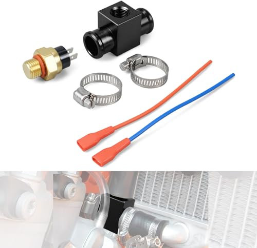 NICECNC M14 x 1.5 Cooling Fan Temperature Thermal Switch Compatible with 125-530 EXC EXCF XCF XCW SX SXF，XC,Husqvarna 125-501 TC FC TX FX TE FE,GasGas 125-300 EC 2T/4T XC,See Fitment,Black