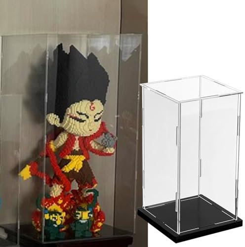 Acryl Vitrine Transparente Miniatur-Aufbewahrungsbox, Rechteckige, Staubdichte Kunststoffboxen für die Arbeitsplatte, Quadratischer, Schmaler Displayständer, Acrylgehäuse, Groß(45x50x30cm(18x20x12in))