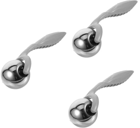 SHERCHPRY 3 Stück Massagebugel Handhaben Beauty-roller Gesichtsrolle Aus Edelstahl Gesichtsmassagegerät Aus Metall Edelstahl -gesichtswalze Gesichtsroller Manuelle Massagegeräte Nur Grau