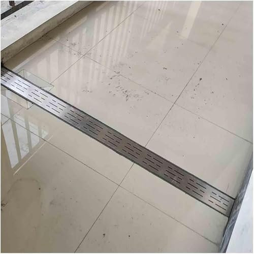 AVLLSO Conjunto Drenaje Acero INOX Rejilla Rectangular - para Terrazas Garaje Jardín​(100x10x5cm/39.4x3.9x2in)