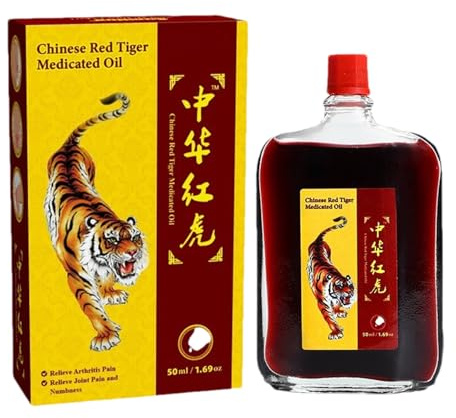 Medizinisches Öl Red Tiger Salbe 50ml Aktivöl Des Roten Tigers Zur Muskelentspannung, Chinesisches Massageöl Zur Schmerzlinderung, Bei Verstauchungen, Knöchel-, Hüft- Und Beinverletzungen