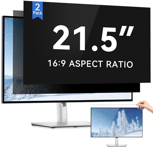 IPROKKO 2 Stück 21.5 Zoll Computer Sichtschutzfolie for 16:9 Monitor, Abnehmbarer Sichtschutz Anti Blaulicht Blendschutz Blickschutzfolie Displayschutz Blickschutzfilter für Hp Dell Acer Lenovo