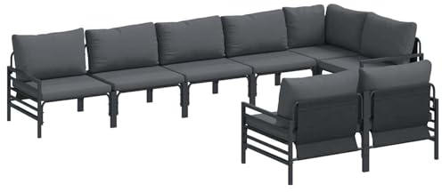 Gecheer Garden Soffa Set 8 ST Antracit Stål-Trädgårdslounge Polyrotting