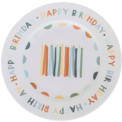 Home & Kind Birthday Celebration Plate for Kids: Cute Ceramic Birthday Plate, Reusable Special Breakfast & Cake Plate, Alternative to “You Are Special Today” Plate, Family Tradition Keepsake