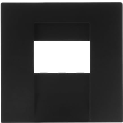 Busch-Jaeger Busch-art linear Multimedia-Abdeckplatte, Schwarz Matt | für TAE/UAE/USB/VGA/HDMI/Lautsprecher, Unterputz-Schraubbefestigung, IP20, 69,5 x 69,5 mm, 1766-45M