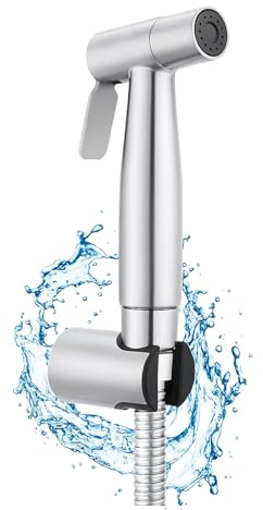 Bidet Sprayer for Toilet – NiroTek Bidet Attachment for Toilet UK, Handheld Bidet kit for Toilet, Muslim Shower shattaf. Stainless Steel Bathroom Cloth Diaper Shower for Personal Hygiene, Pet Shower