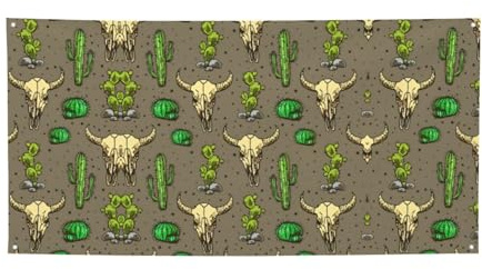 Cartel de fiesta con estampado de calavera de toro y cactus lindo, decoraciones para todas las ocasiones, para Acción de Gracias, fiestas de cumpleaños y mucho más