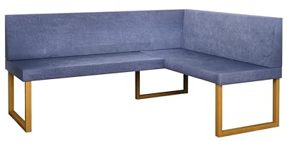 Vladon Eckbank Lemgo Graphitblau (Holz, Links Bündig)