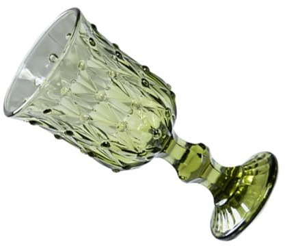 BESPORTBLE Embossed Wine Goblet Glassware Set 1pcs French Style Tall Stemmed Glass Wine Cup and Whisky Suitable for Home and Party Use Color Color