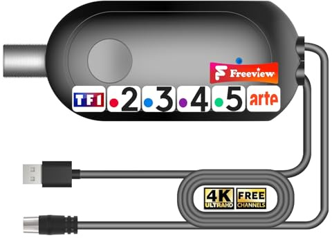 2026 Amplificador Antena TV - Booster de señal para TNT/DVB-T2 - Compatible con TV Digital, Full HD y 4K UHD - Mejora de la recepción estable - Fácil instalación con cable coaxial