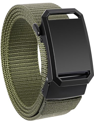 GAEKEAO Ceintures Homme, Ceinture Sans Trou Réglable en Nylon Automatique, Ceinture Elastique avec Glissière pour Golf, Travail & Voyages avec Boîte, Cadeau pour Hommes