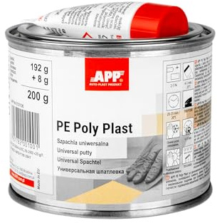 APP Poly Plast - Mastic polyester universel avec durcisseur Beige 0,2 kg | Mastic carrosserie voiture pour réparation de acier, métal, aluminium, plastiques, béton, bois; Résine Polyester.
