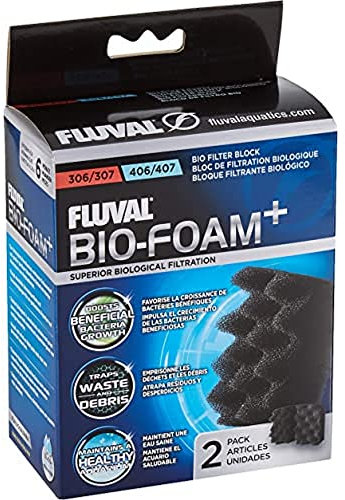 Fluval Bio Foam Plus, feine Schaumstoffpatrone, für Fluval Außenfilter 304, 305, 306, 307, 404, 405, 406 und 407, 2er Pack