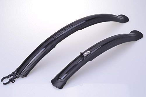 Gravidus Fahrrad Schutzblech Set, Vorder- und Hinterrad inkl. Befestigungsmaterial, MTB ATB 24 26 Zoll robust, Schutz vor Schmutz, Schwarz