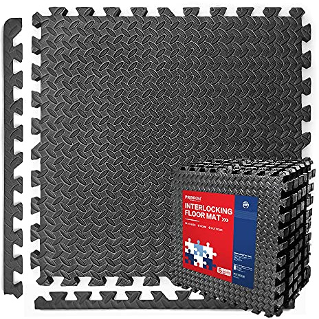 PROIRON Extra Dicke 2cm Bodenschutzmatte Fitness, 60x60cm Schutzmatten Puzzlematte, 6 Puzzle Bodenmatte Unterlegmatte für Fitnessraum&Fitnessgerät, Fitnessmatte Turnmatte Sportmatte Trainingsmatte