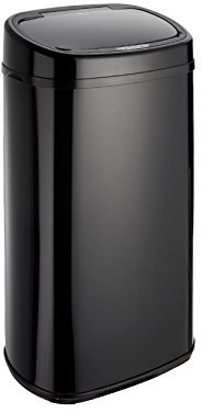 Dihl 58L Onyx Black with Black Lid Stainless Steel Auto Touchless Hands-Free Sensor Kitchen Waste Dust Bin Automatic Motor
