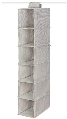 Compactor - Oxford Organisateur à 6 Niveaux pour Pulls, 30x18x94 cm, Gris, avec Bandes Velcro